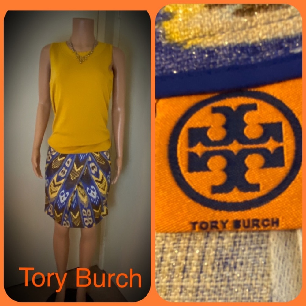 Tory Burch Ikat Blue Island Jemma Skirt
